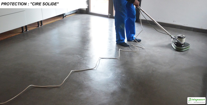 Etape 5 : Application protection hydrofuges (easyfloor, cire solide et liquide) - pose béton ciré