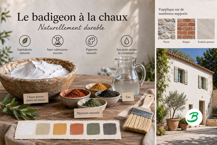 badigeon à la chaux composition et utilisations