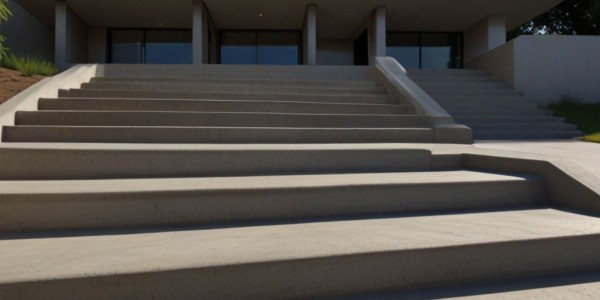 Escaliers extérieurs en béton ciré