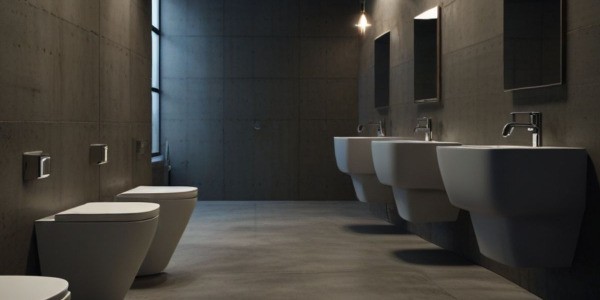 Béton ciré dans des Toilettes