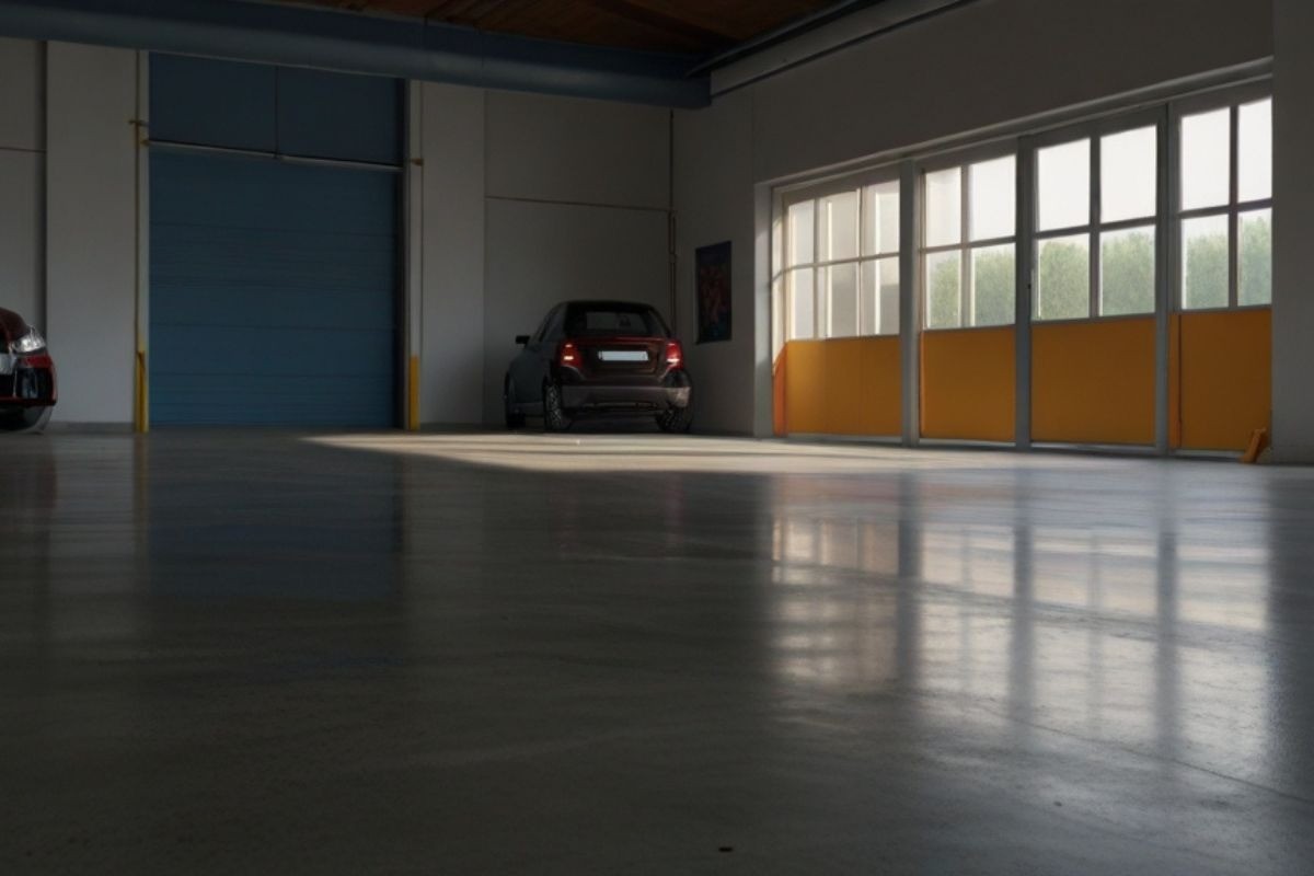 Béton ciré dans un garage